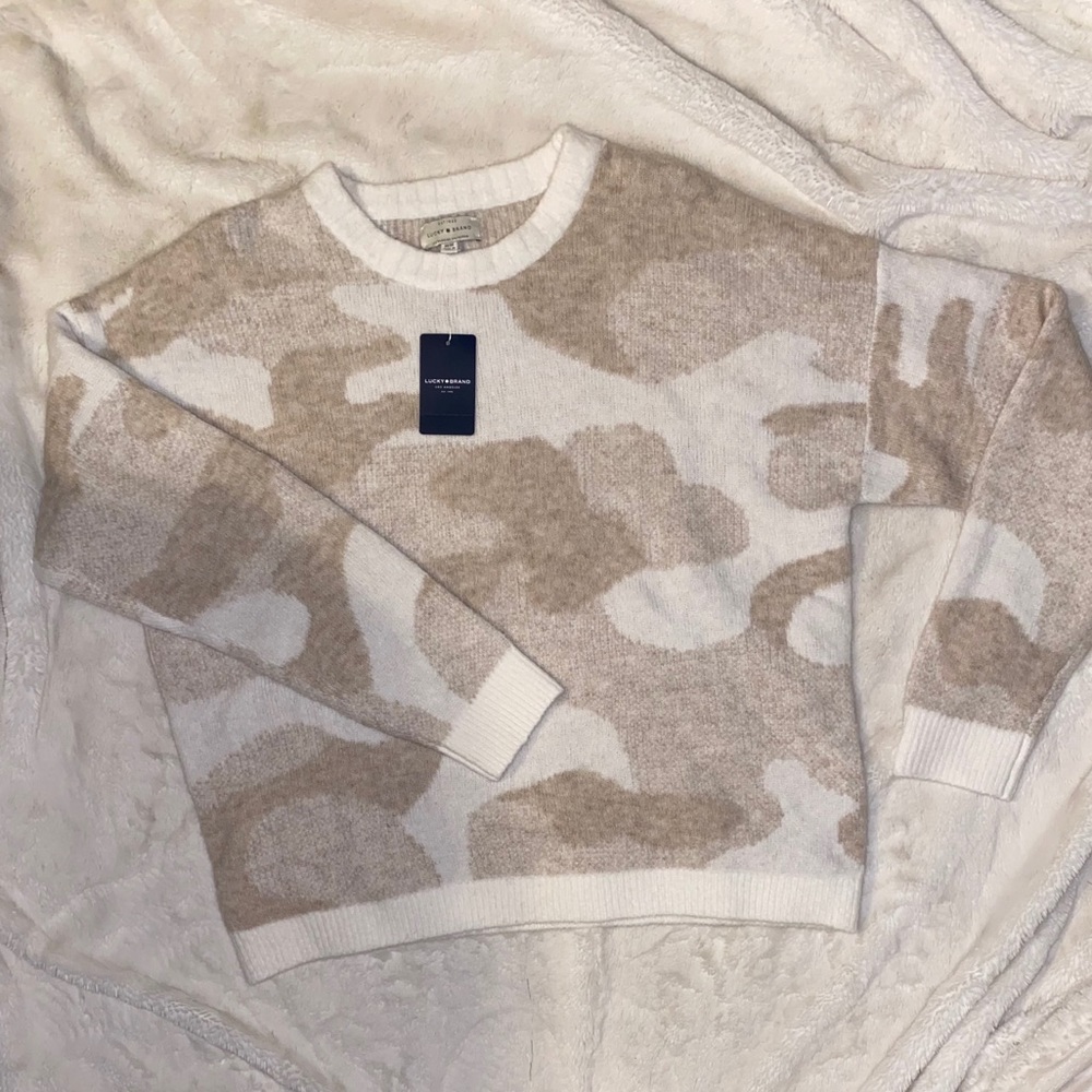 Lucky Brand camo print sweater